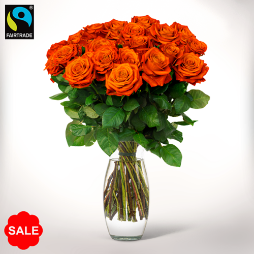Blumen und Präsente von 123Blumenversand. Angebot "Orange Fairtrade Rosen im Bund" ab 22.99 zzgl. Lieferung.