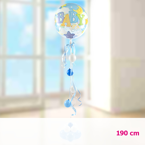 Blumen und Präsente von 123Blumenversand. Angebot "Riesenballon-Präsent Baby Boy (190cm)" ab 49.99 zzgl. Lieferung.