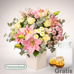 Blumen und Präsente von FloraPrima. Angebot "Premiumstrauß Blütenzauber" ab 44.99 zzgl. Lieferung.