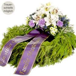 Blumen und Präsente von FloraPrima. Angebot "Trauerkranz in Weiß und Lila" ab 74.99 zzgl. Lieferung.