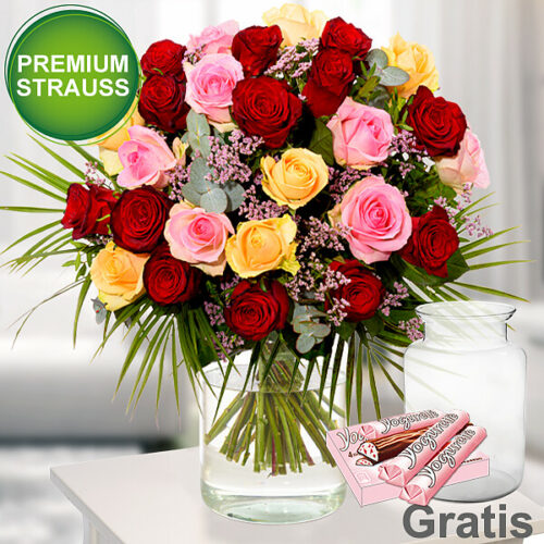 Blumen und Präsente von FloraPrima. Angebot "Premiumstrauß Rosenfest" ab 74.99 zzgl. Lieferung.